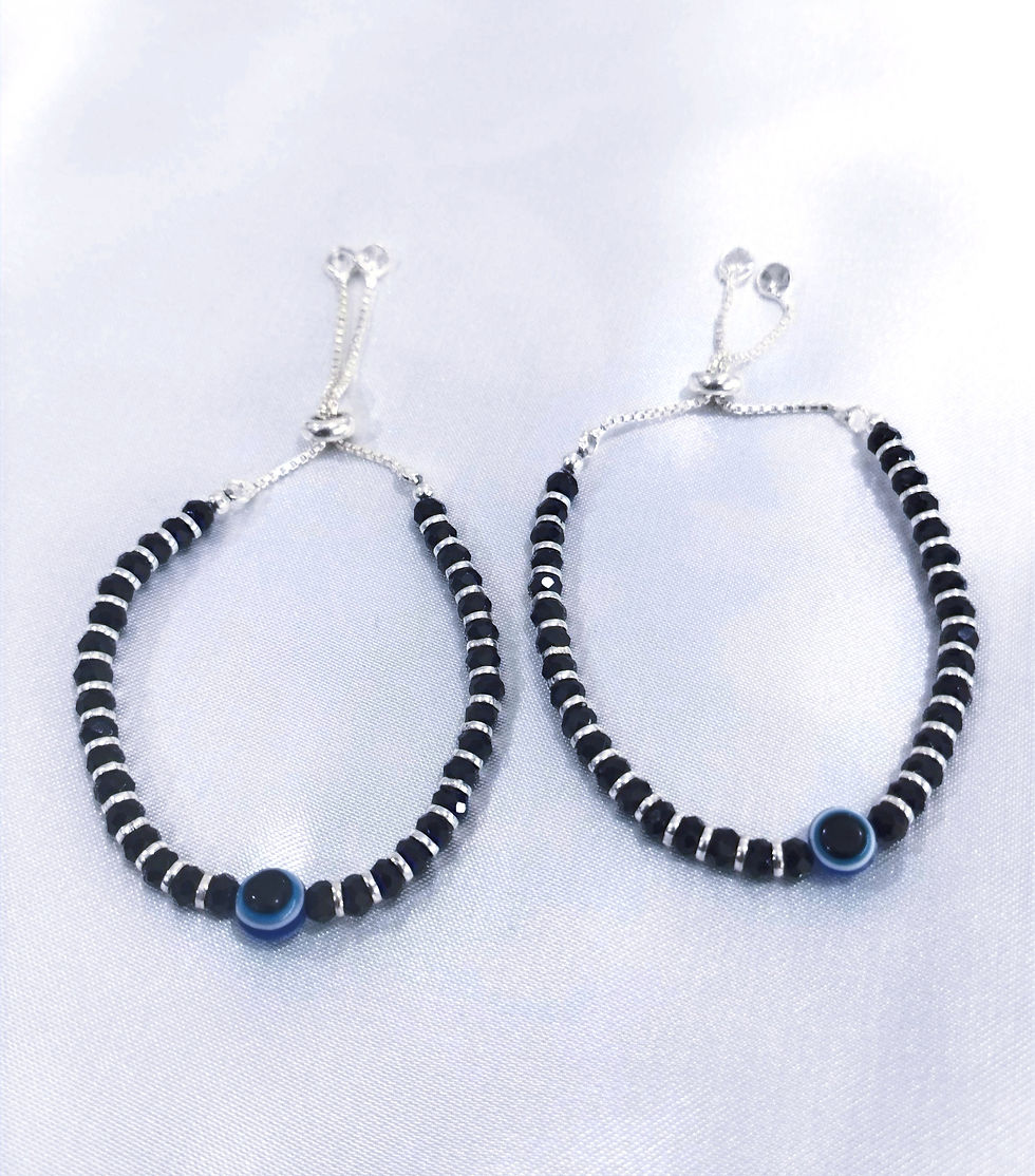 silver evil eye baby bracelet