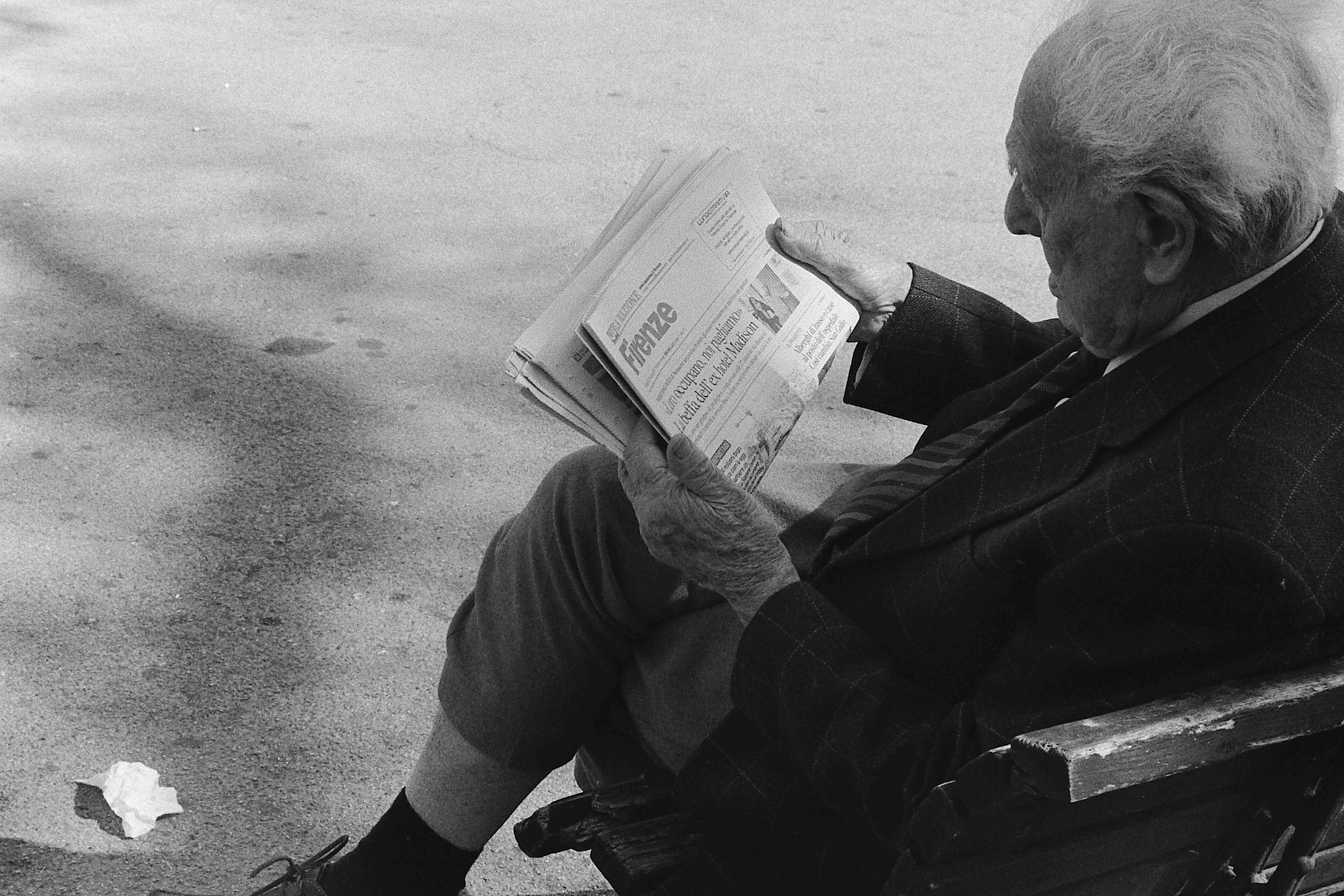 Man Reading Newspaper, 2017