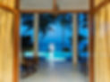 Moon rising over the ocean viewed from Villa Kidosho lounge at Boutique Hotel Matlai, Zanzibar – private luxury villa with pool and ocean view