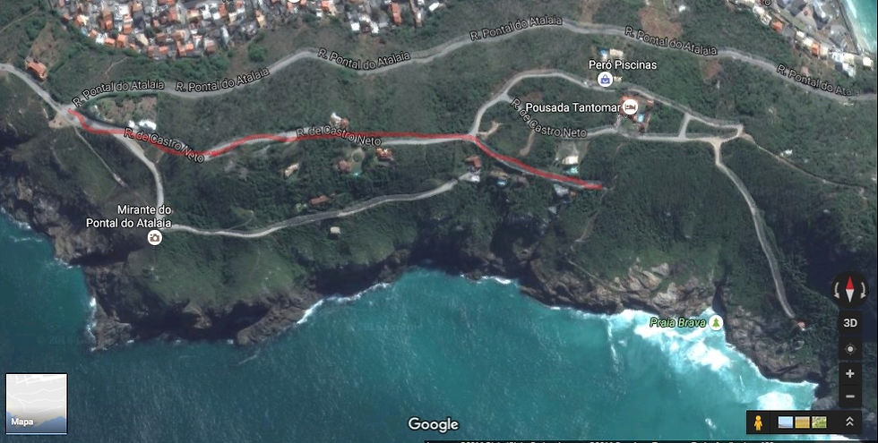 Marcação da trilha em satelite