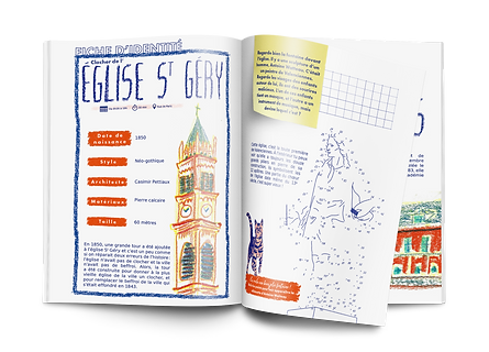 Double page du guide Visites Valenciennes avec Mikado