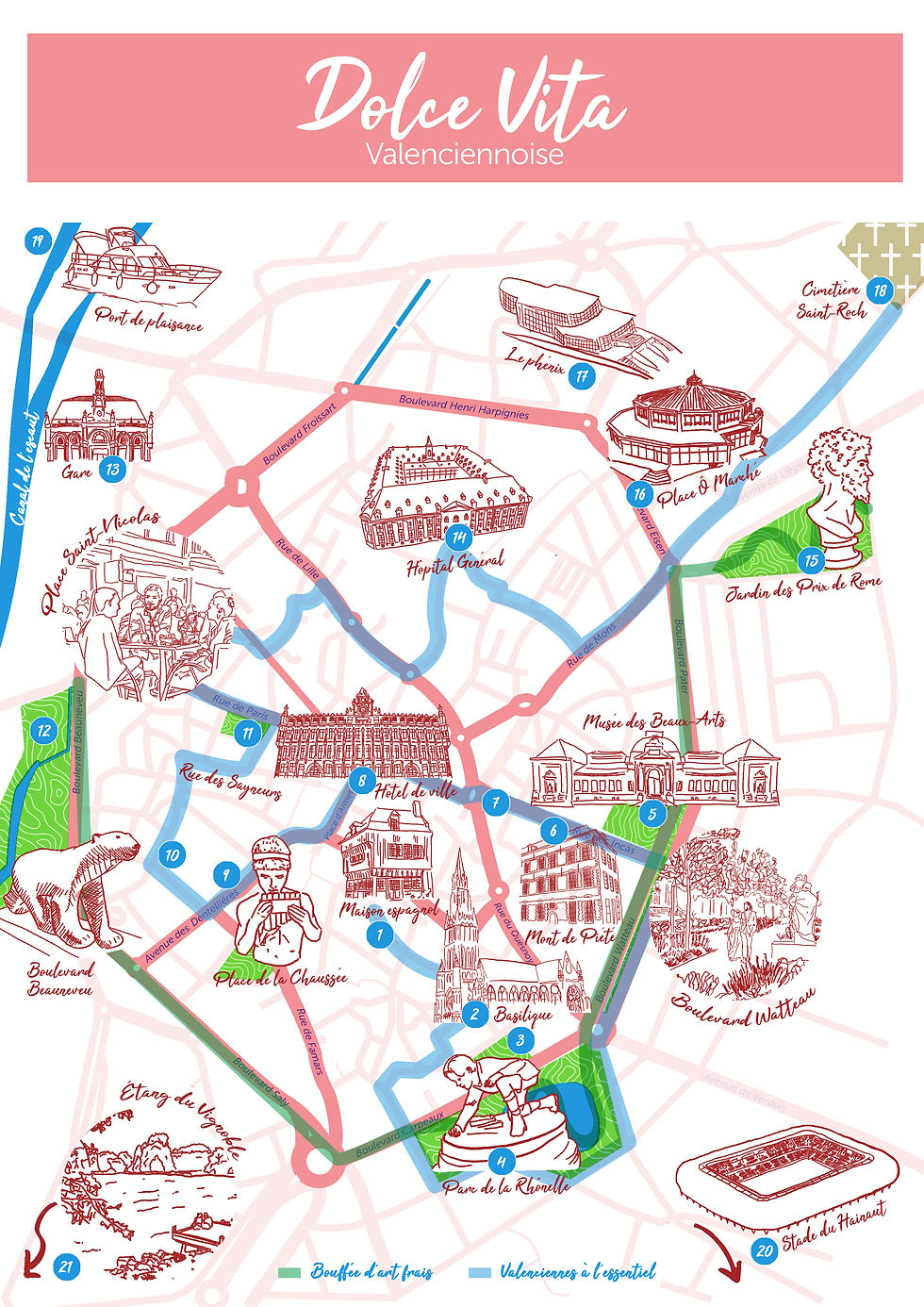 Plan Valenciennes illustré
