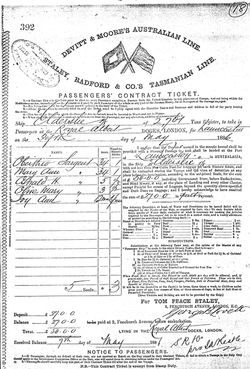 Ticket: Elderslie, 1886.