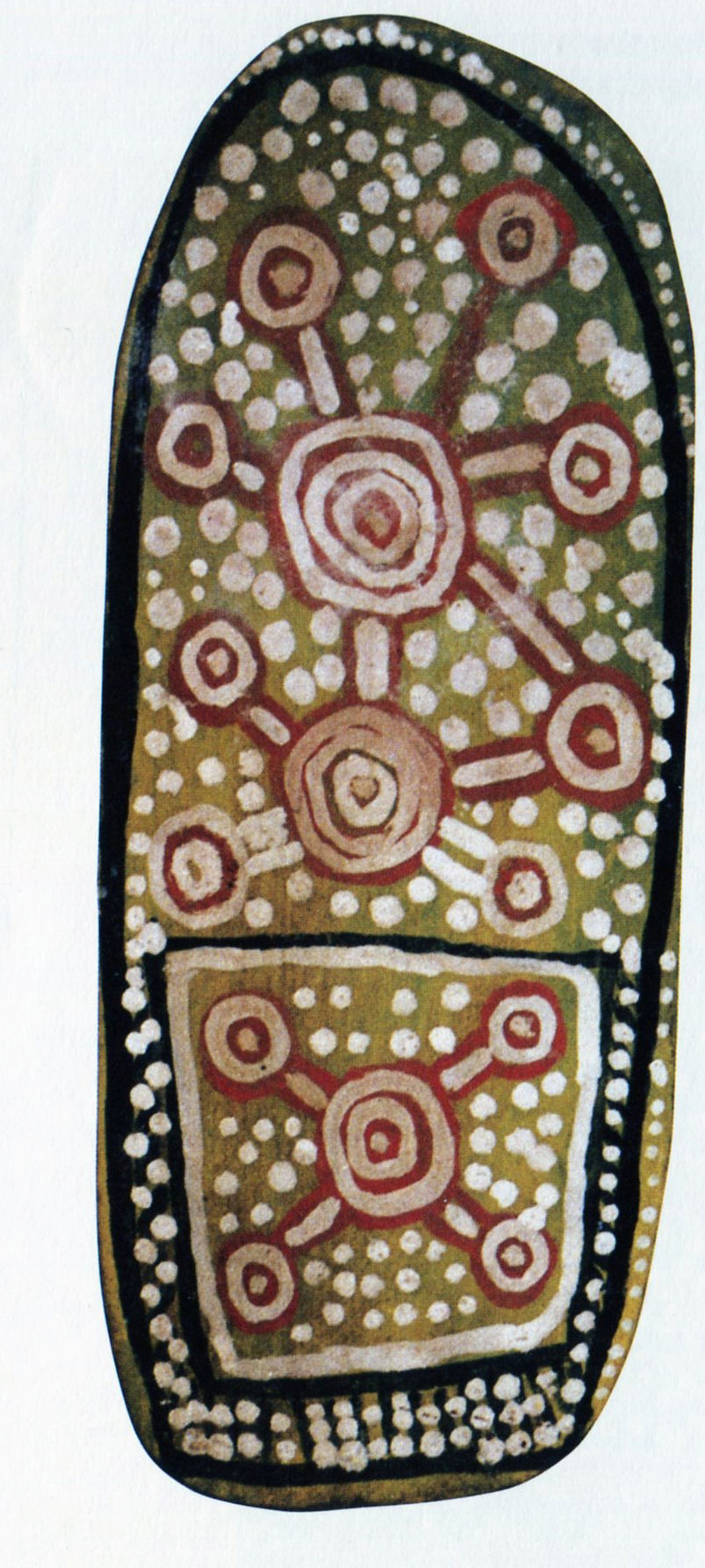 peinture sur bois, carte, symbole aborigène
