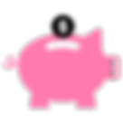 Coin going into a piggy bank