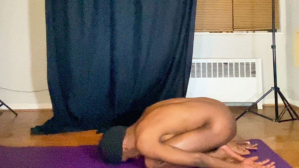 Yannick in Balsana pose during yoga