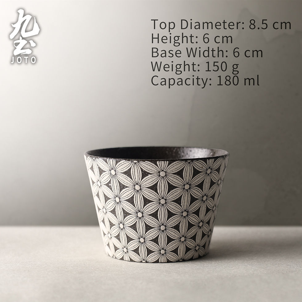 Thumbnail: JOTO Handmade Stoneware Floral Tea/Coffee Cup CUPR0616
