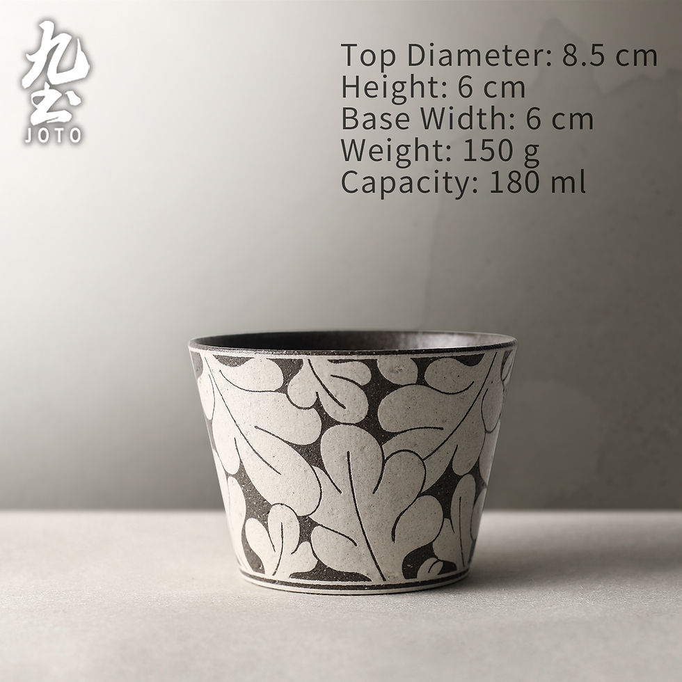 Thumbnail: JOTO Handmade Stoneware Floral Tea/Coffee Cup CUPR0616