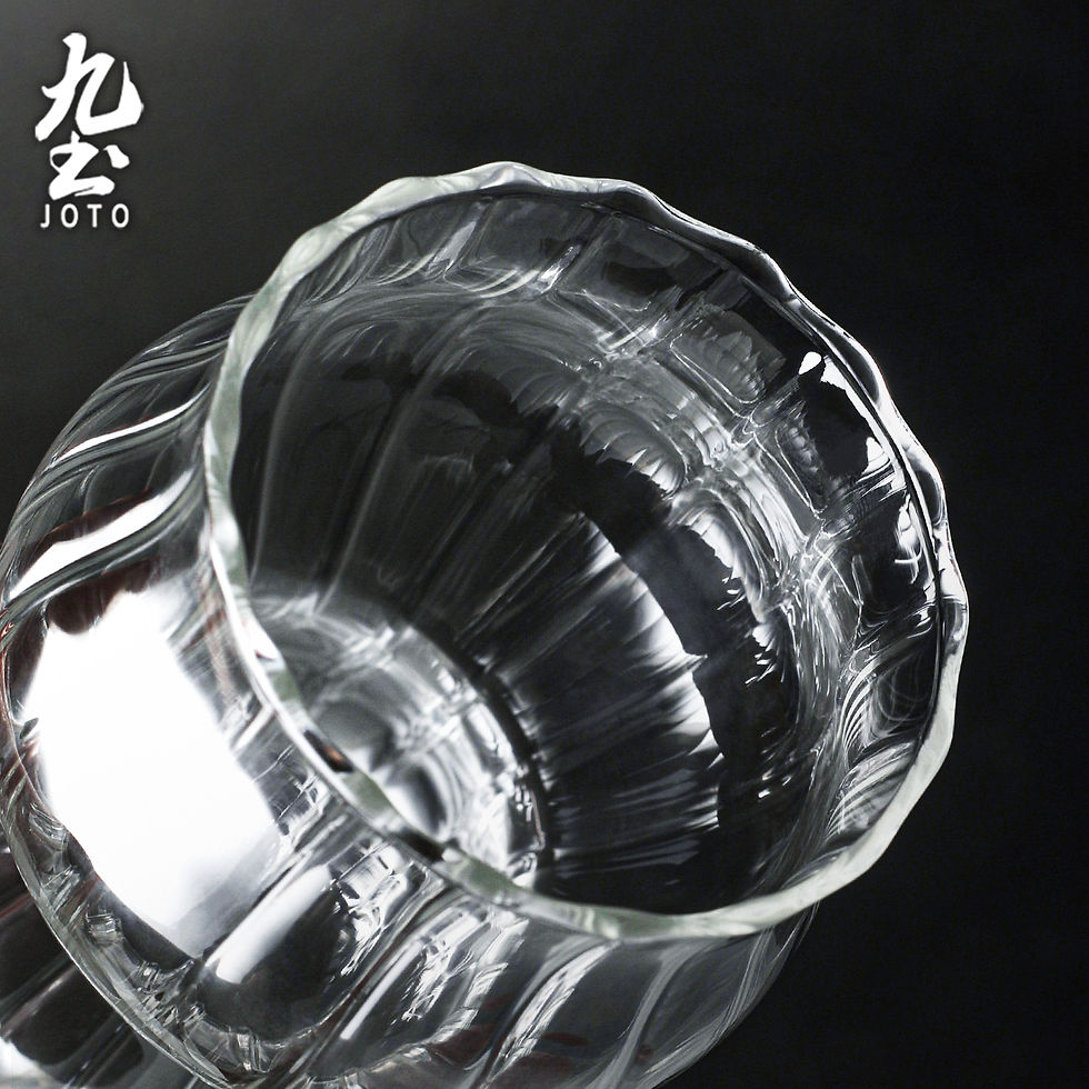 Thumbnail: JOTO Vintage Ribbed Gourd Glass Coffee Mug Juice Cup CUPR0620
