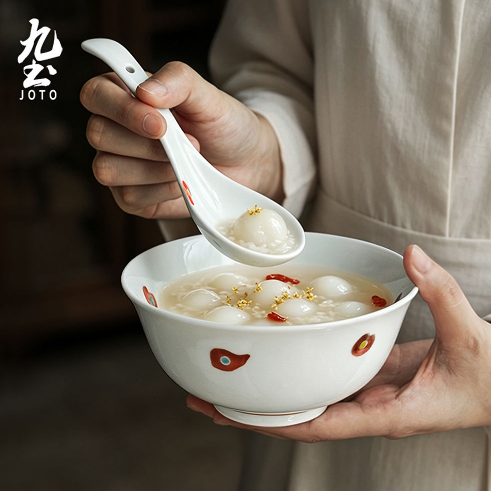 サムネイル： JOTO Hand-Crafted Patterned Ceramic Tableware, Retro Everyday Dining Set CJR0674