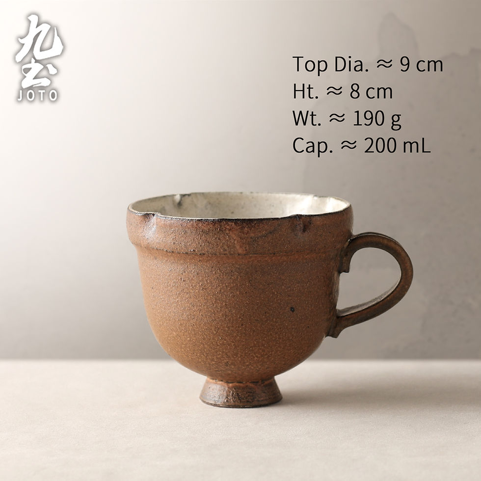 縮圖：JOTO Rustic Terracotta Ceramic Mug - Handcrafted Vintage Coffee Cup CFR0178