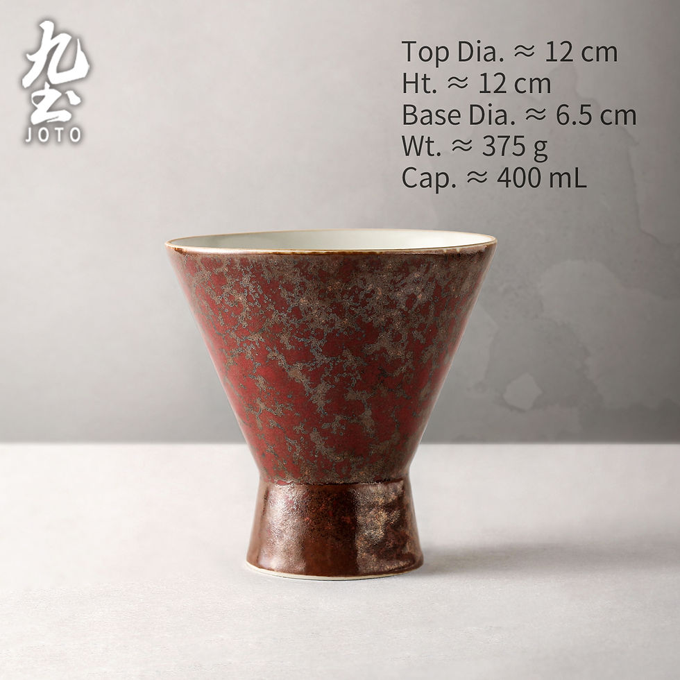 サムネイル： JOTO Handmade Kiln-Glazed Ceramic Footed Bowl CJR0673