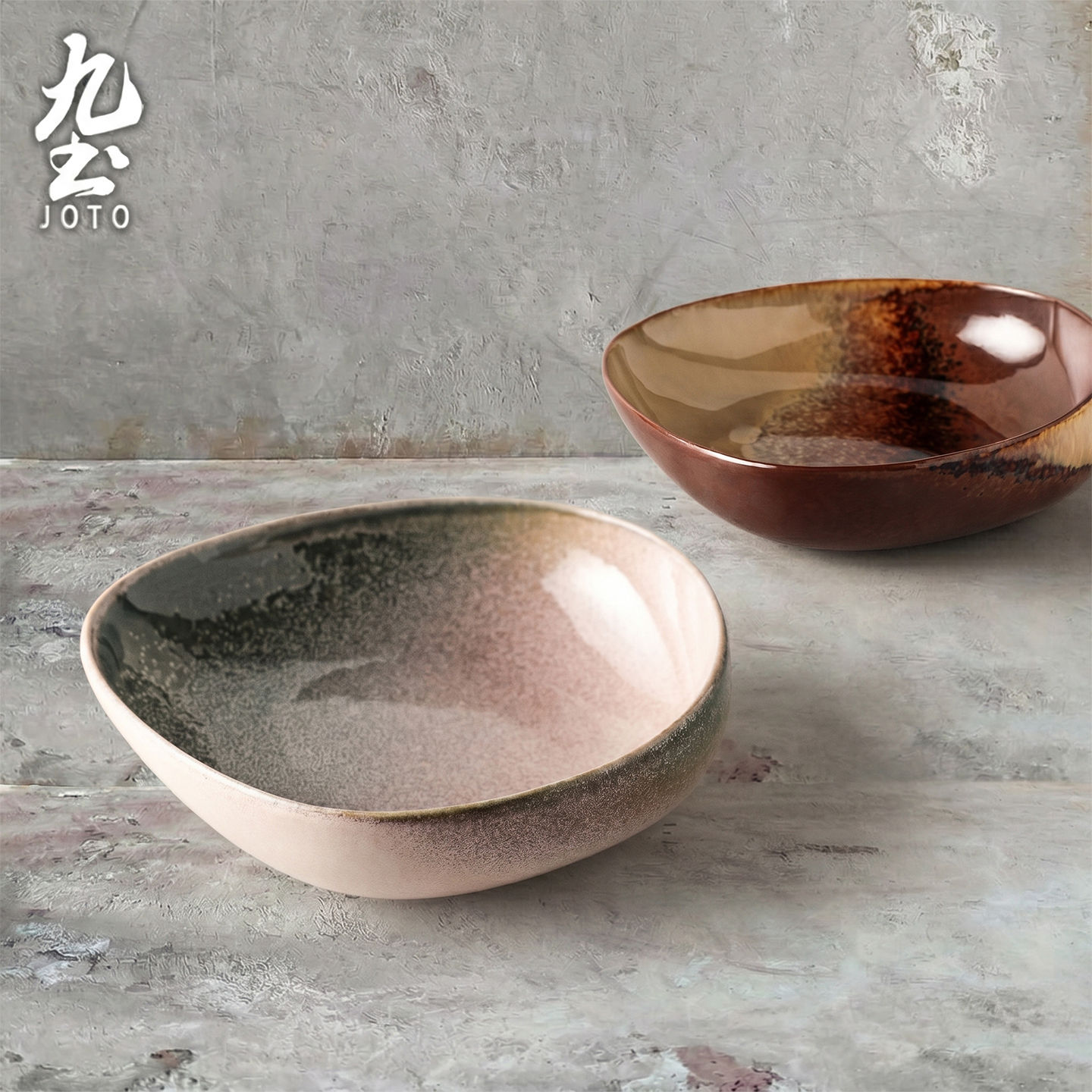 JOTO Handmade Irregular Ceramic Deep Plate CJR0667