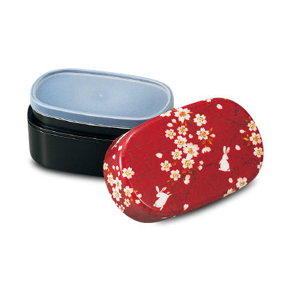 縮圖：布貼櫻花兔便當盒