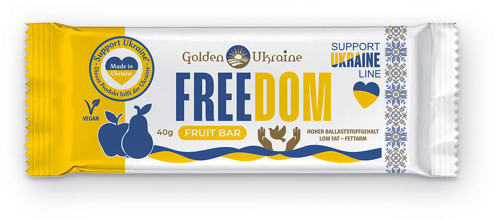 Прев'ю: Golden Ukraine - Freedom Bar 40g - (Apple & Pear Touch) - Fruit Bar 12er Tray