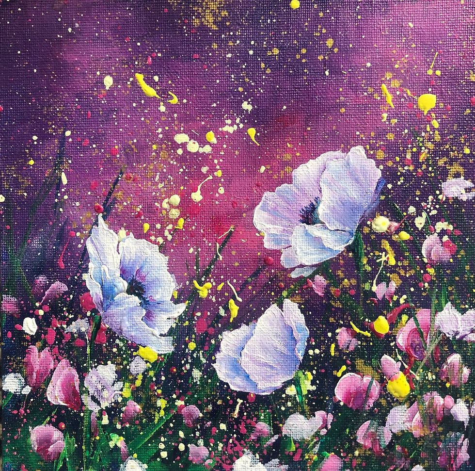 Oriental Poppies and Sweet Peas