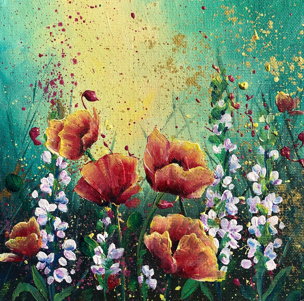 Red Poppies and Stocks