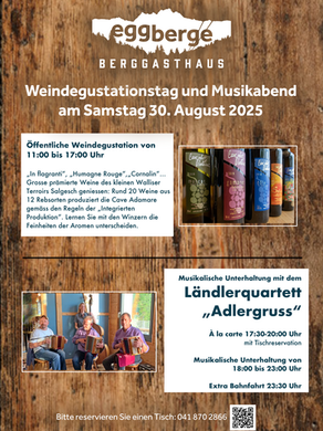 Weindegustationstag & Musikabend - 30. August 2025