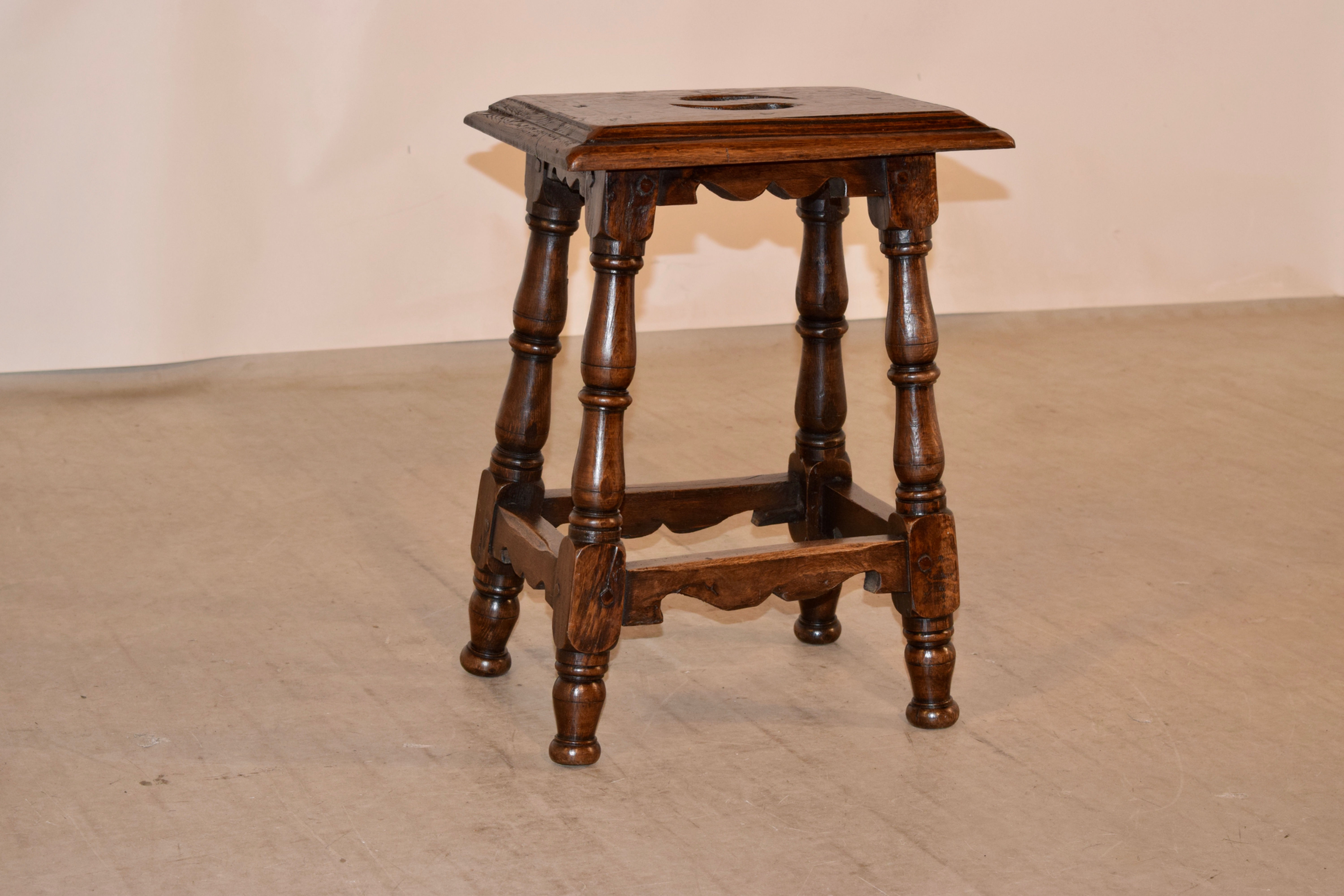 19th C  French Walnut Stool