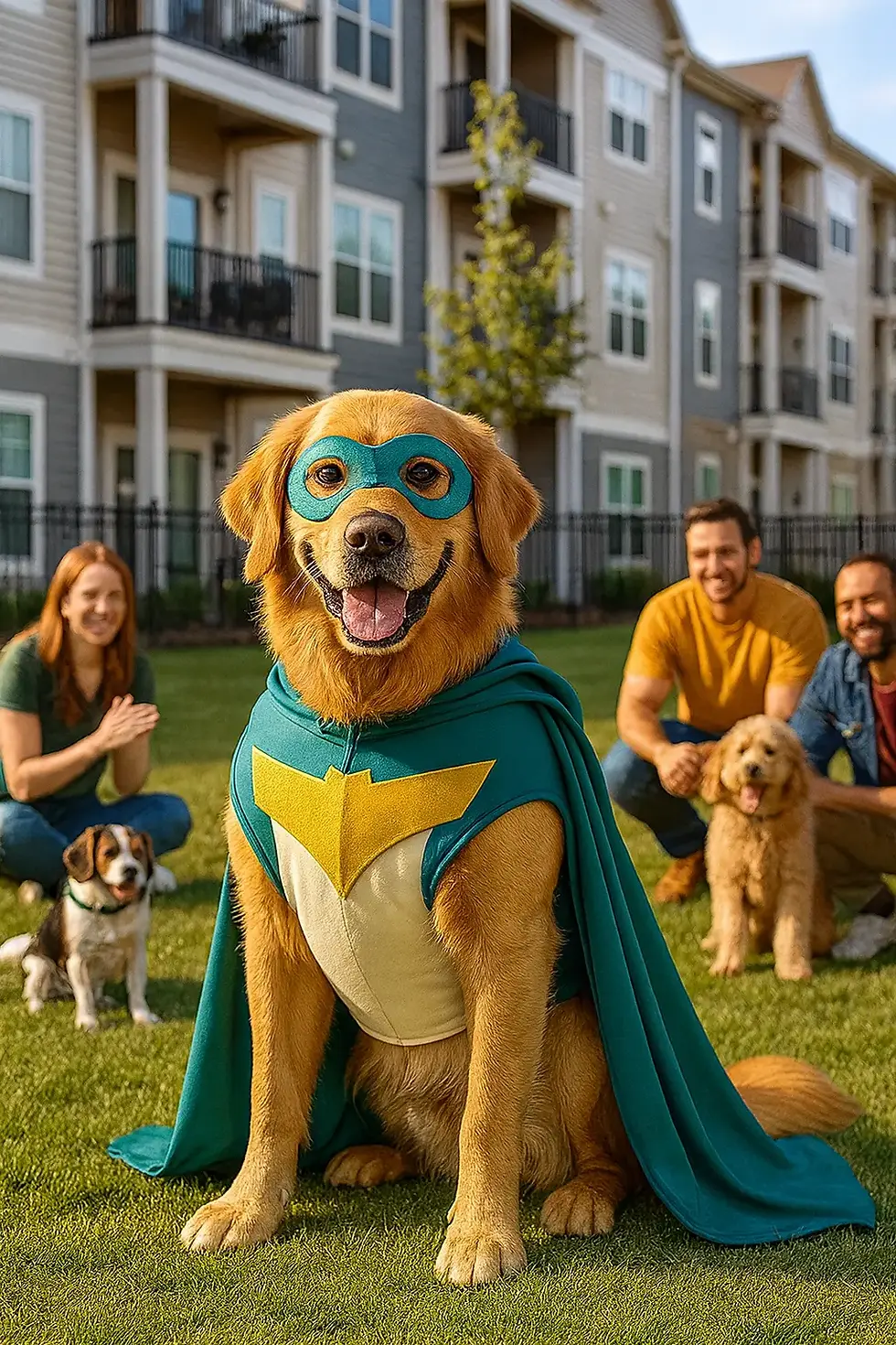 happy customers and dog with Nashville’s Most Trusted Pet Waste Removal Service