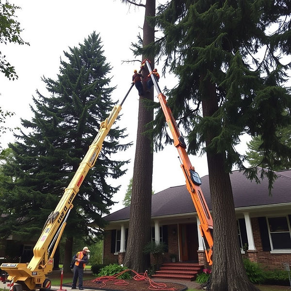 Professional lawn care team trimming and edging a residential property in the GTA