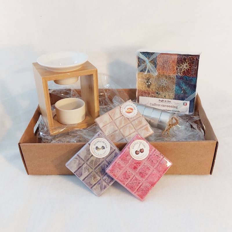 Miniature : Grand coffret de fondants parfumés avec bruleur et bougies chauffe plats
