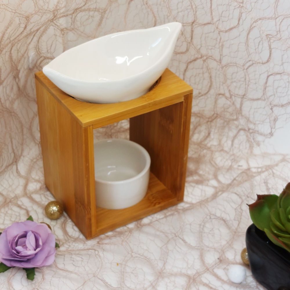 brule parfum bois et ceramique feuille