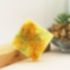 Fondant parfumé senteur mimosa - carré avec fleur