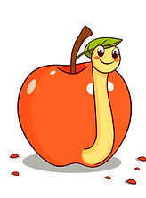 illustration of apple with smiley faced