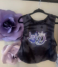 Gray/Black Tie Dye “🤟D” Tank