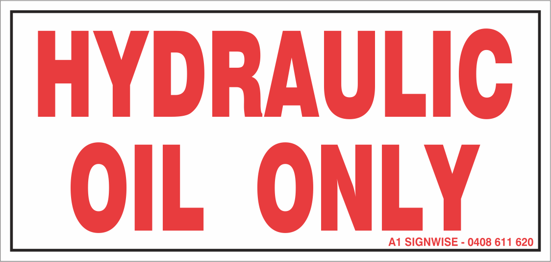 Hydraulic Oil Only - 95mm Wd x 45mm Ht.