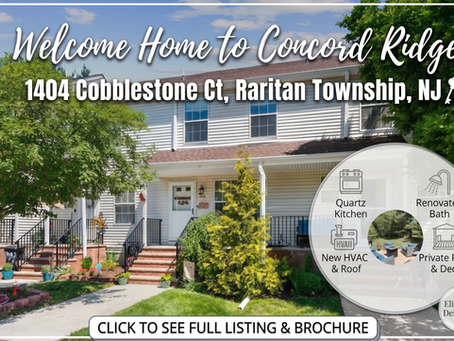 1404 Cobblestone Ct, Raritan Township, NJ 08822 | Concord Ridge Townhome For Sale