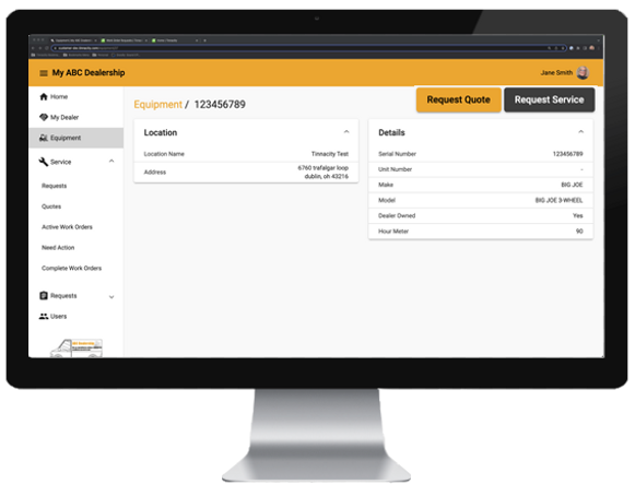 Customer Portal Equipment Detail