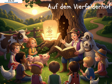 Märchenstunde auf dem Vierfelderhof am 24.8. – Benjamin Winter liest Schneeweißchen und Rosenrot.