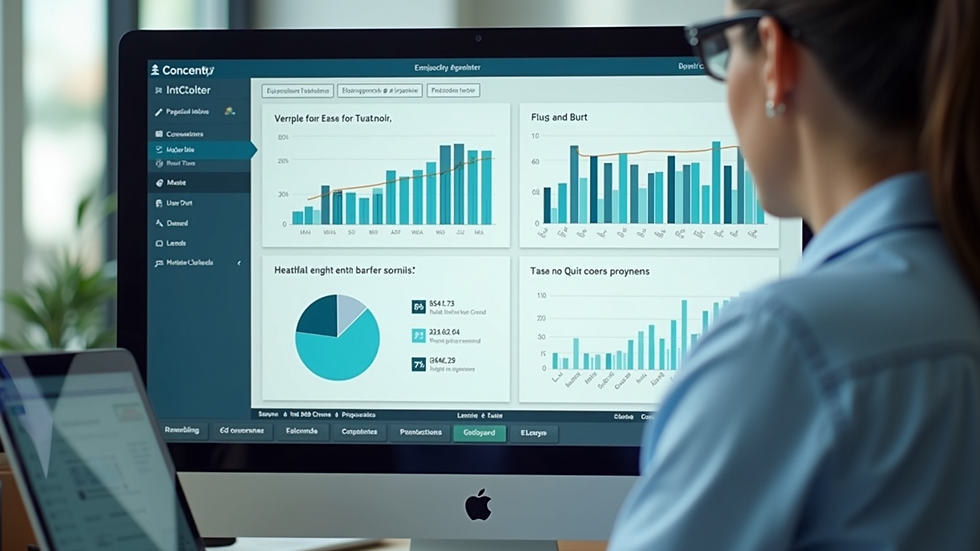 Eye-level view of a rental management software dashboard