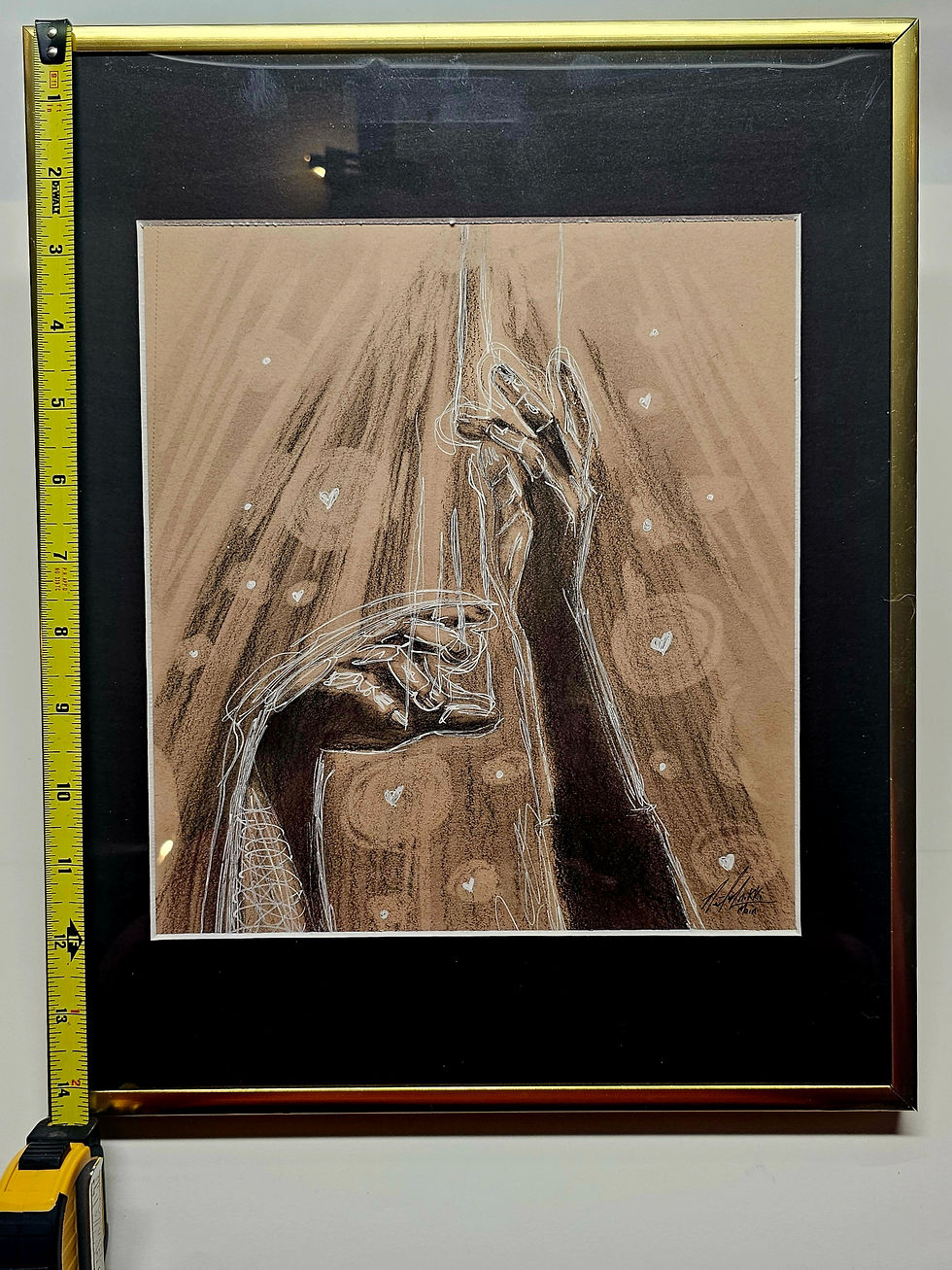 Thumbnail: Reaching (Charcoal Drawing, Framed) 