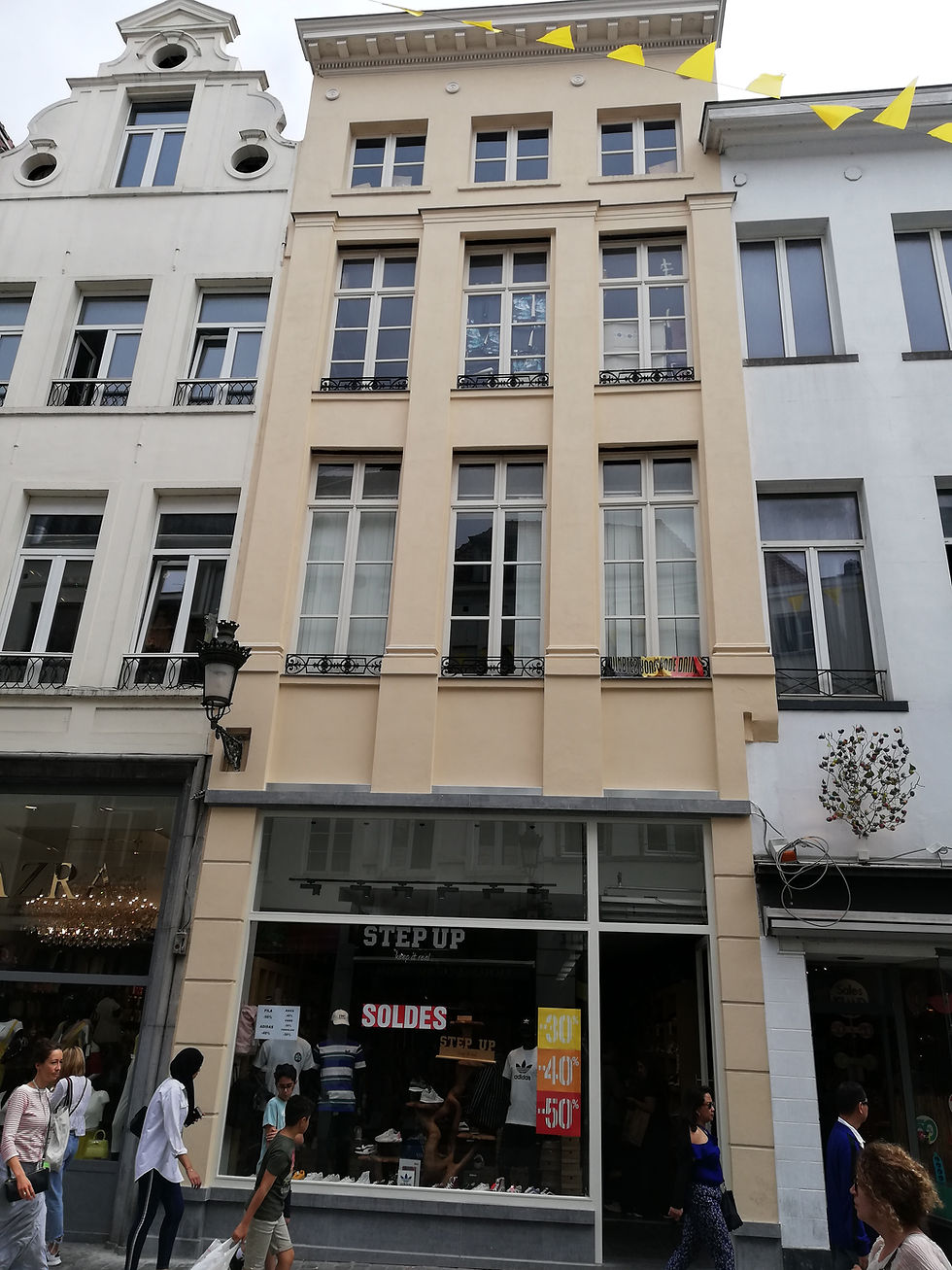 Façade restaurée après travaux du projet MAH30 à Bruxelles