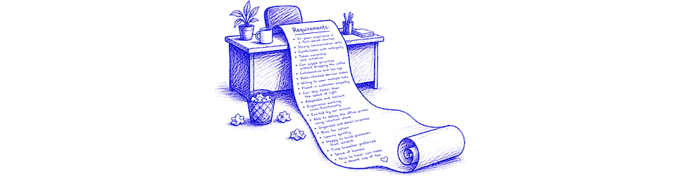 A list of requirements for a new employee
