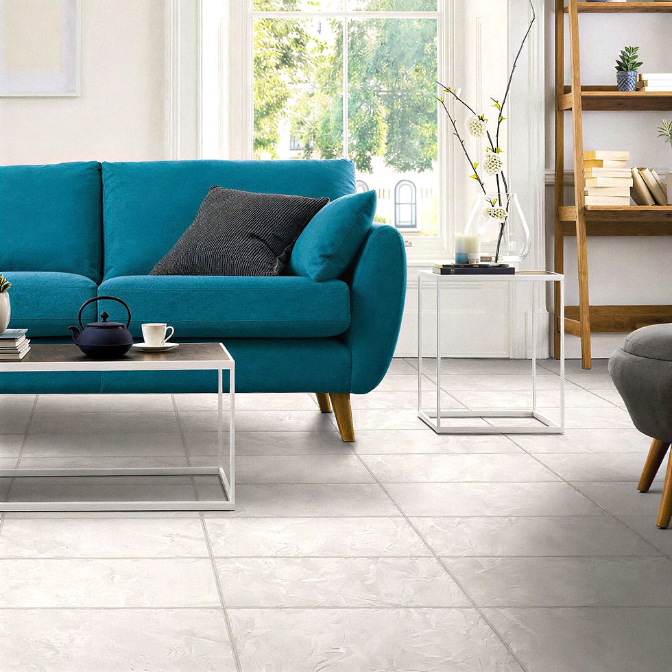 Ambientazione Piastrella Gres Porcellanato Sabbia 30x60,3 White - Salotto