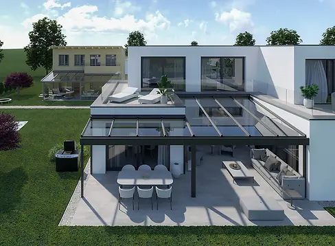 Terrassenüberdachung aus Glas
