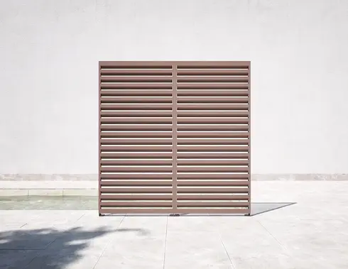 Freistehendes Sichtschutzelement mit Lamellen