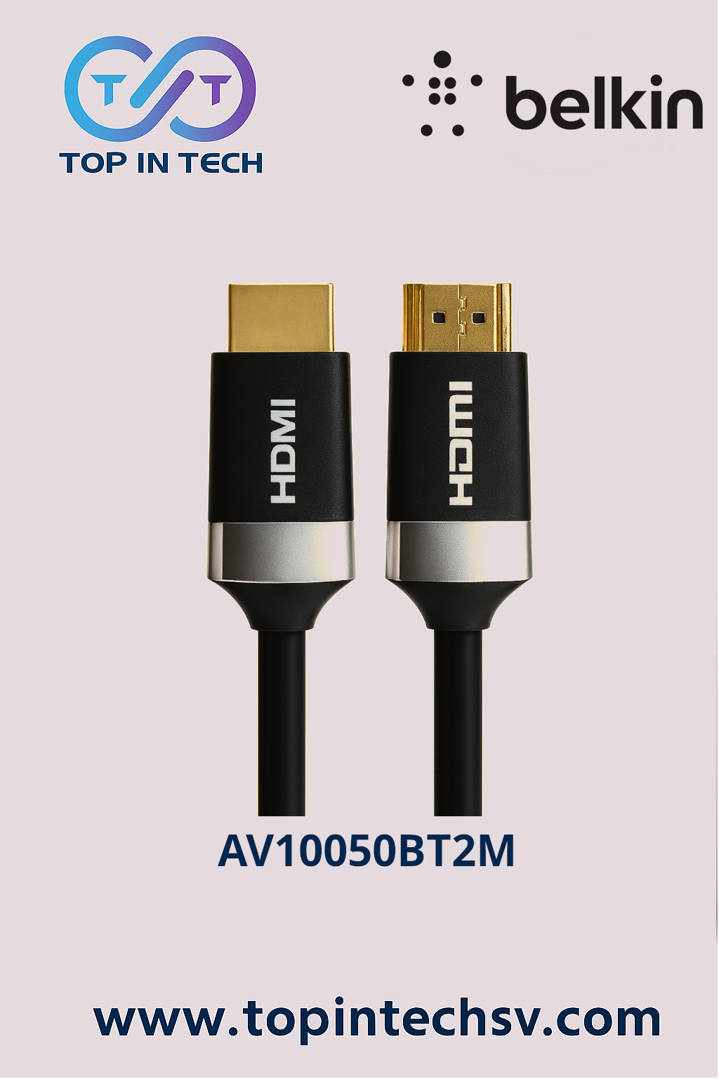 Cable HDMI macho a macho de 2 metros, color negro, ideal para transmitir video en alta definición hasta 4K, modelo AB141BLK67