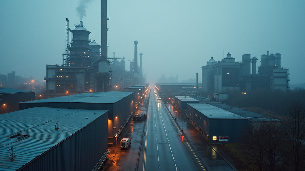 High angle view of a modern industrial facility