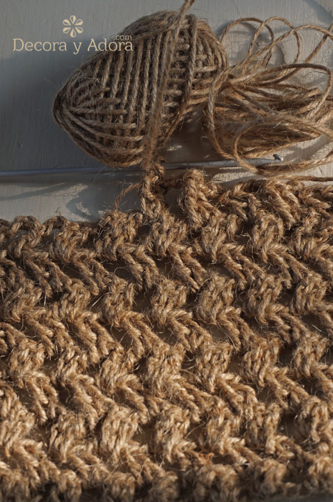 COMO TEJER UN INDIVIDUAL DE YUTE A CROCHET FACIL