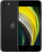 Black iPhone SE2, front and back view