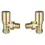 Thumbnail: Modern Brushed Brass Round Radiator Valves Angled
