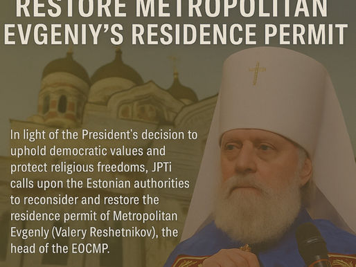 JPTi Welcomes Decision by Estonian President Karis on Religious Freedom