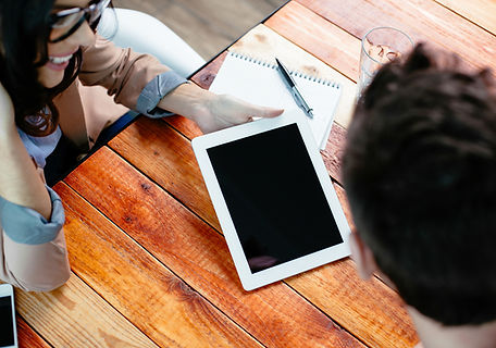 Die Arbeit an einem Tablet