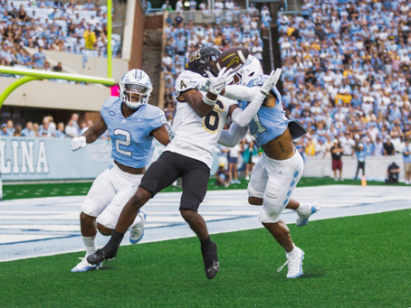 UNC Celebrates a Double Overtime Win Against App State in the 1st Home Game of the Season