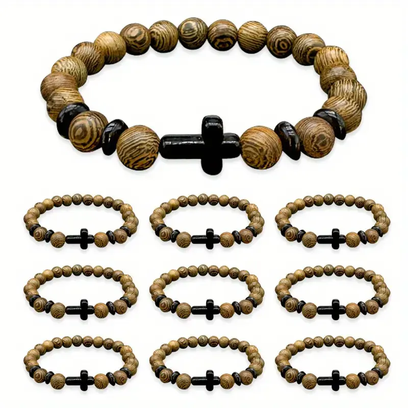 Thumbnail: Wooden Cross Bracelet